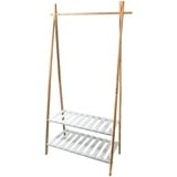 MSV Kleiderständer Bambus Garderobe Garderobenständer Kleiderstange Ablage natur Bambus Mia - 84 x 45 x 180 cm