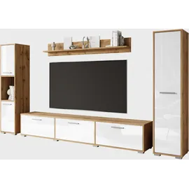 INOSIGN Wohnwand »BOGOTA XL, Vitrine Türanschlag links/rechts wechselbar« 4 Stk. tlg., weiß