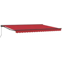 VidaXL Einziehbare Markise Manuell Rot 450x300 cm Stoff