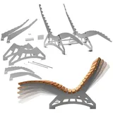 SO-TECH® Gartenliege Wellenliege Untergestell, DIY Bausatz ohne Holz verstellbar, 1 St., Breite 68 cm, 6 mm massiver Edelstahl SS304, geschliffen schwarz