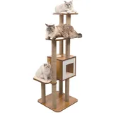 VESPER Catit Vesper Katzenmöbel High Base XL, walnuss , Kubus-Höhle mit 3 Plattformen