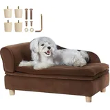 Vevor Haustiersofa, 760 x 450 x 415 mm, Hundecouch für mittelgroße Hunde und Katzen, weiches samtiges Hundesofabett, 36 kg belastbares Katzensofa, Hundebett, Haustierbett, Dunkelbraun