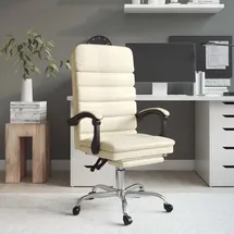 vidaXL Bürostuhl mit Massagefunktion Kunstleder Creme