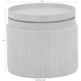 SalesFever Beistelltisch »Coffeetable in minimalistischer Optik« Bewegliche Tabletts trifft modernen Cordbezug grau