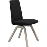 Polsterstuhl STRESSLESS "Laurel", schwarz (schwarz dinamica, eiche gekalkt), B:49cm H:92cm T:59cm, Microfaser DINAMICA (88% Polyester, 12% Polyurethan), Stühle, Polsterstuhl, Low Back, Größe M, mit schräggestellten Beinen in Eiche gekalkt