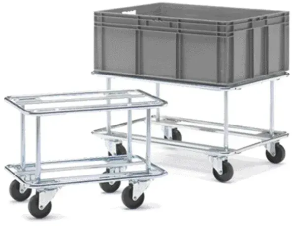 Transportwagen, Fahrgestell Erhöht, max. 300 kg Transportwagen mit 4 Lenkrollen, Maße: 655x410x460 mm