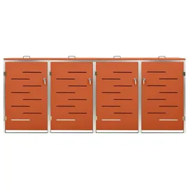 vidaXL Mülltonnenbox für 4 Tonnen 276,5 x 77,5 x 115,5 cm orange