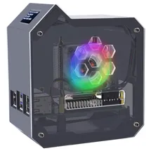 GeeekPi 52pi ABS Mini-Tower-Kit für Raspberry Pi 5, Gehäuse, Ice Tower, Edge GPIO, OLED Display, Zubehör