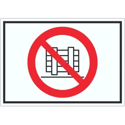 Abstellen oder Lagern verboten Symbol Aufkleber A9 (37x52mm)