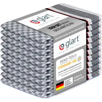 Glart 48GS 10er Set Küchentücher Grubentücher 90x45 cm aus 100% Baumwolle in schwarz, Oeko-TEX Standard 100 Zertifiziert, fusselfrei, waschbar, vorgewaschen für die Küche und Abwasch