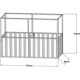 [en.casa] Alblasserdam 174 x 90 x 118 cm Anthrazit