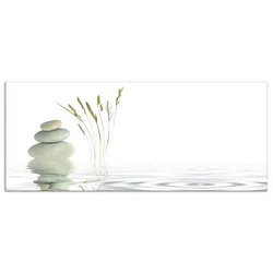Küchenrückwand ARTLAND "Zen Friede", weiß, B:120cm H:50cm, Aluminium, Spritzschutzwände, Alu Spritzschutz mit Klebeband, einfache Montage