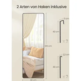 Songmics Ganzkörperspiegel 120 x 40 cm Schwarz