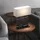 GLOBO Tischleuchte Tischlampe Beistelllampe Holzlampe Schreibtischlampe Wohnzimmerlampe, Holz schwarz Stoff grau, E27, H 50 cm