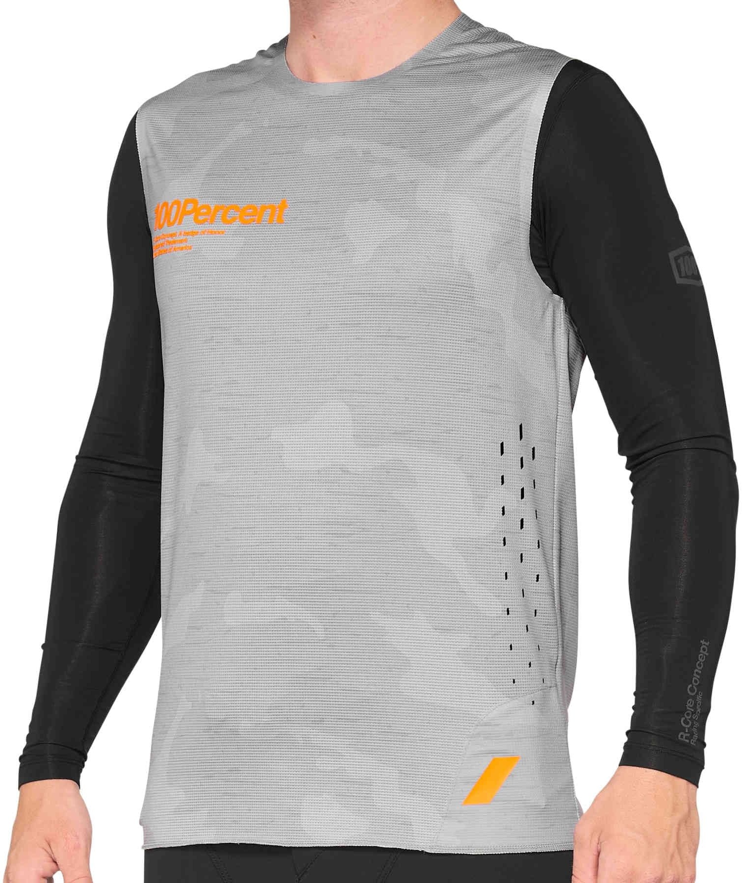 100% MTB WEAR Unisex-Erwachsene R-core Concept Sleeveless Jersey Camouflage-L T-Shirt, Grau, Tarnfarbe (grau), L