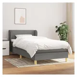 vidaXL Boxspringbett 100 x 200 cm Dunkelgrau
