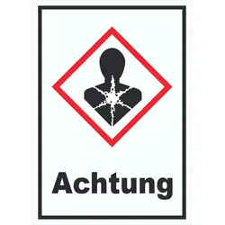 Schild Gesundheitsgefahr Achtung Sensibilisierung der Atemwege hochkant A2 (420x594mm)