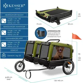 Kesser Hundeanhänger Boxer 3-in-1 Hundebuggy & Jogger khaki
