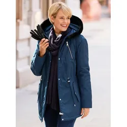 Anorak CLASSIC BASICS, Damen, Gr. 38, blau (dunkelblau), 100% Polyester, Pelzimitat:100% Polyester, Wattierung:100% Polyester, unifarben, Langarm, Jacken