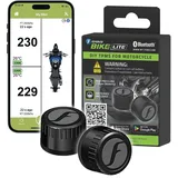 FOBO Bike LITE Reifendruck-Kontrollsystem mit App - Intelligentes Bluetooth 5.0 Reifendrucksensor Reifendruckkontrollsystem für Motorräder Reifendruckmesser Reifendruckprüfer Manometer - Schwarz