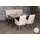MCW Esszimmer-Set MCW-G55, 2er-Set Stuhl mit Armlehne+Sitzbank 160cm, Edelstahl gebürstet Stoff/Textil Chenille ~ creme