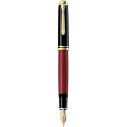 Pelikan M800, Schwarz, Gold, Rot, Integriertes Befüllsystem, Diamond, Harz, Gold, Kursiv nib, Gold/Rhodium