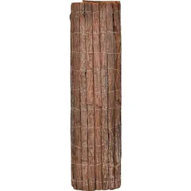 vidaXL Rindenzaun 100 x 600 cm Braun/Holz