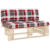 vidaXL Outdoor-Mittelsofa Paletten grau