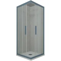 ECK-DUSCHKABINE KLARGLAS MARINEBLAU PROFIL 80X80 CM MOD. KOLORS