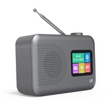 Dab Radio, LFF DAB Digitalradio, Radio Klein UKW-Digitalradio, DAB Plus Radio, Küchenradio mit Kabel oder Batteriebetriebenes Radio, Farbdisplay Radio mit Bluetooth, Grau