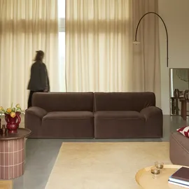 Tikamoon Quinto - Modulares 2-Sitzer-Sofa mit Armlehnen aus braunem Stoff