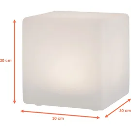 Spetebo LED Solar Würfelleuchte - 30 cm - Garten Deko Beleuchtung mit Milchglas Optik - Solarlampe Gartenleuchte Solarleuchte für Terrasse Balkon Außen wasserfest