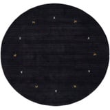 carpetfine Gabbeh-Uni Wollteppich 80 cm schwarz
