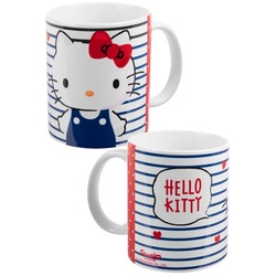 United Labels® Tasse Hello Kitty Tasse – Hearts – Becher Kaffeetasse 320 ml, Porzellan bunt