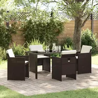 vidaXL Garten Essgruppe 5-tlg. Braun