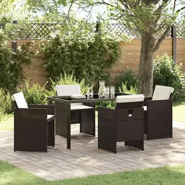 vidaXL Garten Essgruppe 5-tlg. Braun