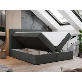 MKS Boxspringbett 160 x 200 cm H4 Dunkelgrau