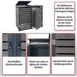 MCW Mülltonnenverkleidung MCW-K14 134 x 84 x 119 cm braun
