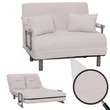 MCW Schlafsessel MCW-K29 Cord 190 x 100 x 0 cm Creme-Weiß