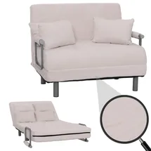 MCW Schlafsessel MCW-K29 Cord 190 x 100 x 0 cm Creme-Weiß