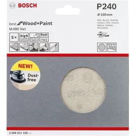 Bosch M480 Exzenterschleifpapier Ø 150 mm 5 Stück