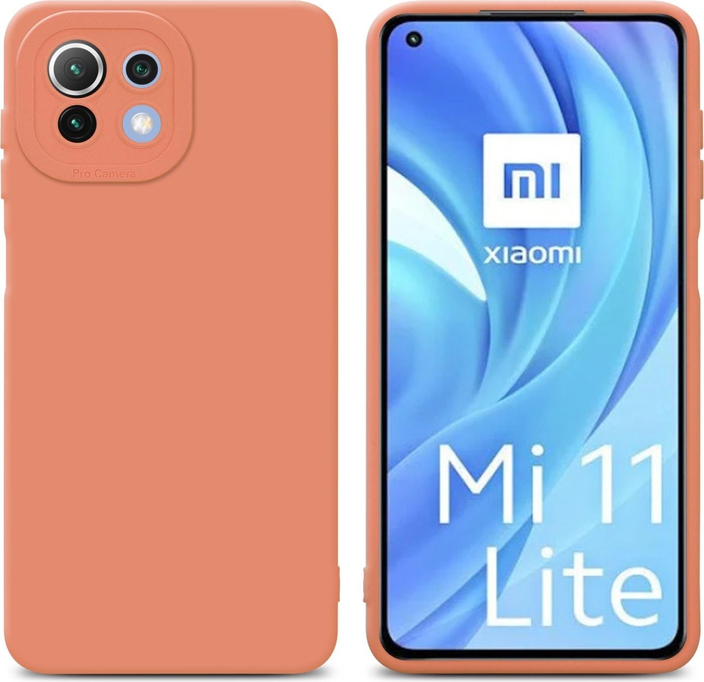 Cadorabo Hülle für Xiaomi Mi 11 LITE (4G / 5G) / 11 LITE NE im TPU Fluid LM162 Style (Xiaomi Mi 11 Lite 5G NE, Xiaomi Mi 11 Lite 5G, Xiaomi Mi 11 Lite), Smartphone Hülle, Orange