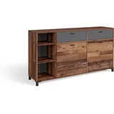 byLIVING Sideboard JACKSON Anthrazit, braun / 2 Schubladen 160x85x40 cm