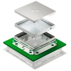 OBO 7409601 Kassette für fugenlose Böden eckig, blind 243x243x83 Edelstahl, rostfrei TRKN 9 VS 250