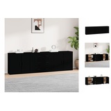 vidaXL Sideboards 3 Stk. Schwarz Holzwerkstoff