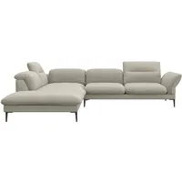 flexlux Ecksofa FLEXLUX "Salino, Funktionssofa mit Ottomane, Relaxsofa, Ecksofa", beige (natural), B:287cm H:88cm T:239cm, 100% Polyester, Sofas, Ecksofa, Sofa mit Arm- und Kopfteil-Verstellungen, Kaltschaum & Stahl-Wellen