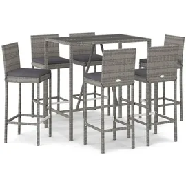 vidaXL Gartenbar Set 7-tlg. Grau
