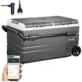 Skandika Elektrische Kühlbox Gefrierbox Routa, Kompressor Autokühlschrank, Camping, Eco-Mode, 115 l, Kühlbox +20 ° bis -20 °C, App-Steuerung, 2 Zonen, Autokühlschrank
