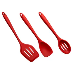 AcMax 3x Set Silikon Kochlöffel, Pfannenwender und Kelle Gastronomiebedarf Küchenhelfer
