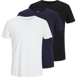 JACK & JONES Organic Basic 3 Pack Kurzarm-T-Shirt Black / Pack 1 Black / 1 Navy / 1 White M